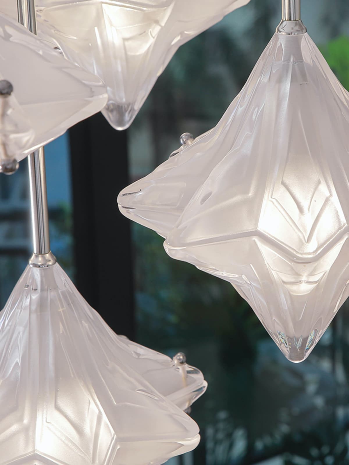 Art Deco Astris Elara Star Pendant Light - Frosted Glass Pendant with Geometric Style K1583