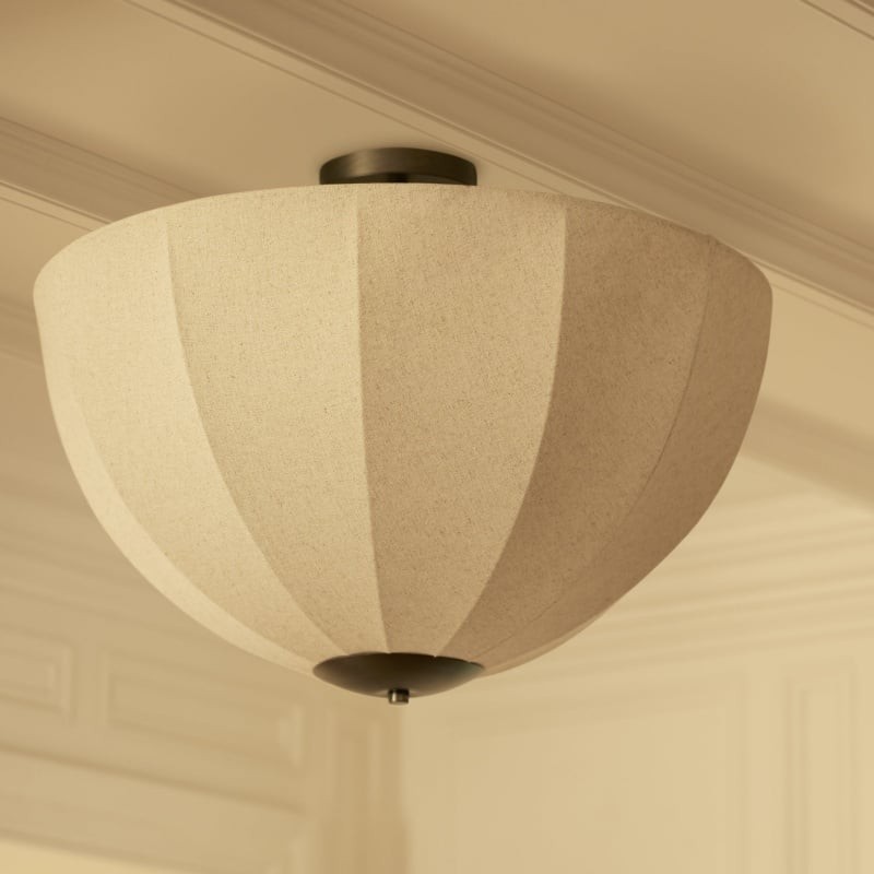 Lumarys Botanical Inspired Linen Flush Mount Light - Soft Pendant Light for Dining Room K1645