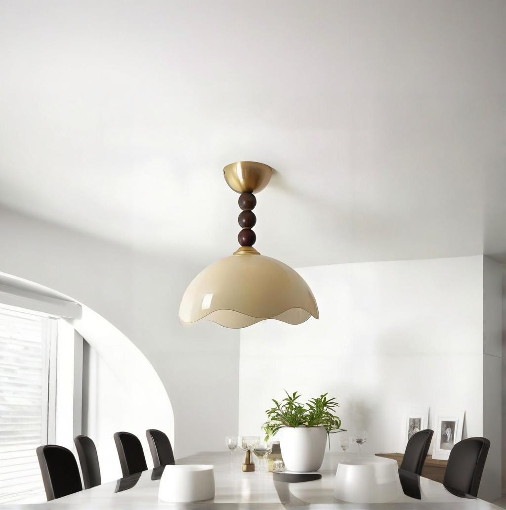 Vintage Cream Eggshell Wave Ceiling Light K769
