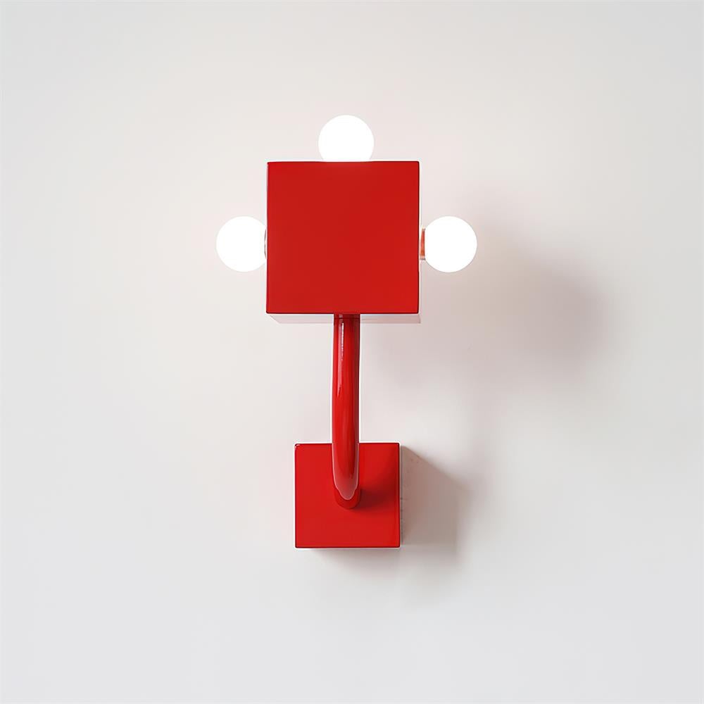 Red Cube Metal Wall Lamp K616