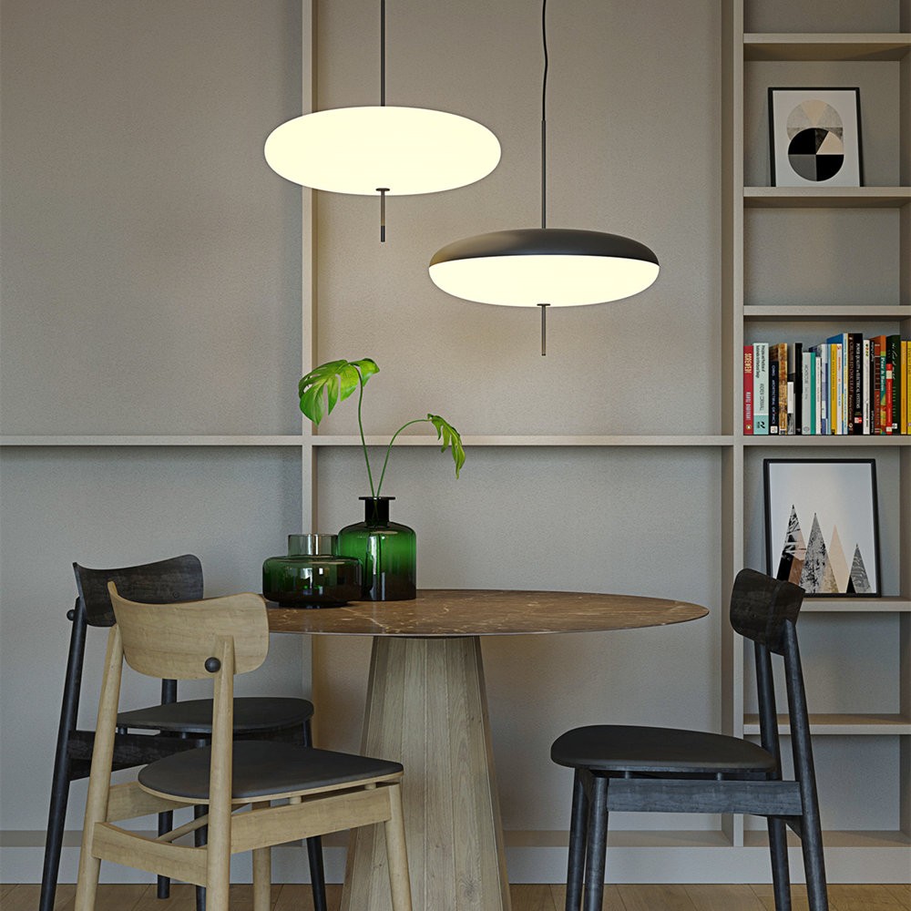 Minimalist Model 2065 Pendant Lamp - Oval Acrylic Lighting for Dining Room and Living Spaces