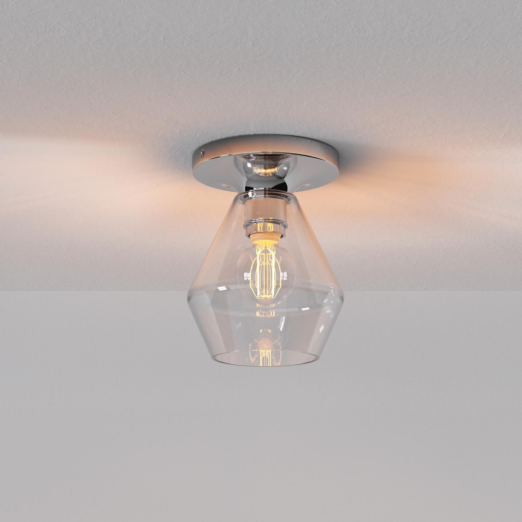 Merin Sleek Glass Ceiling Lamp - Geometric Flushmount Lamp for Dining Room K1223