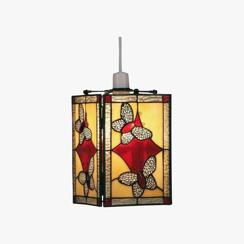 TF Butterfly Pendant Lamp - Artistic Stained Glass Pendant Light K1801