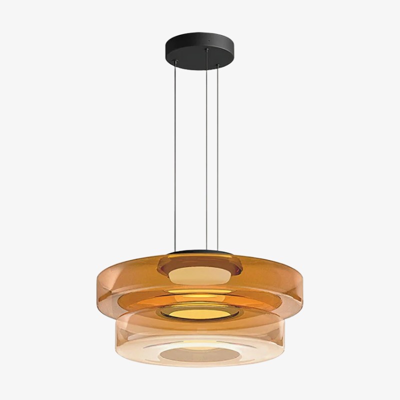 Nora Contemporary Multi-Layer Glass Pendant Lamp - Adjustable Hanging Light for Living Room or Kitchen Island K1697