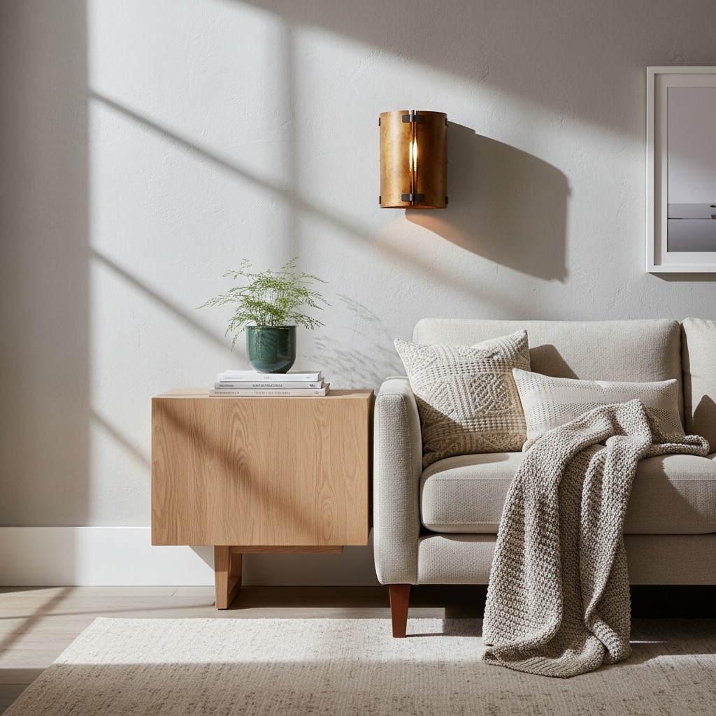 Rustivon Curved Metal Wall Sconce in Rustic Vintage Style - Perfect Lighting for Bedroom K2241