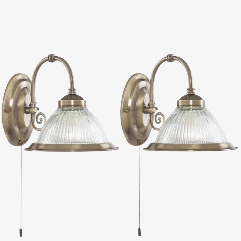TF Vintora Ribbed Glass Wall Lamp - Industrial Bell Shape for Diner and Hallway K1975
