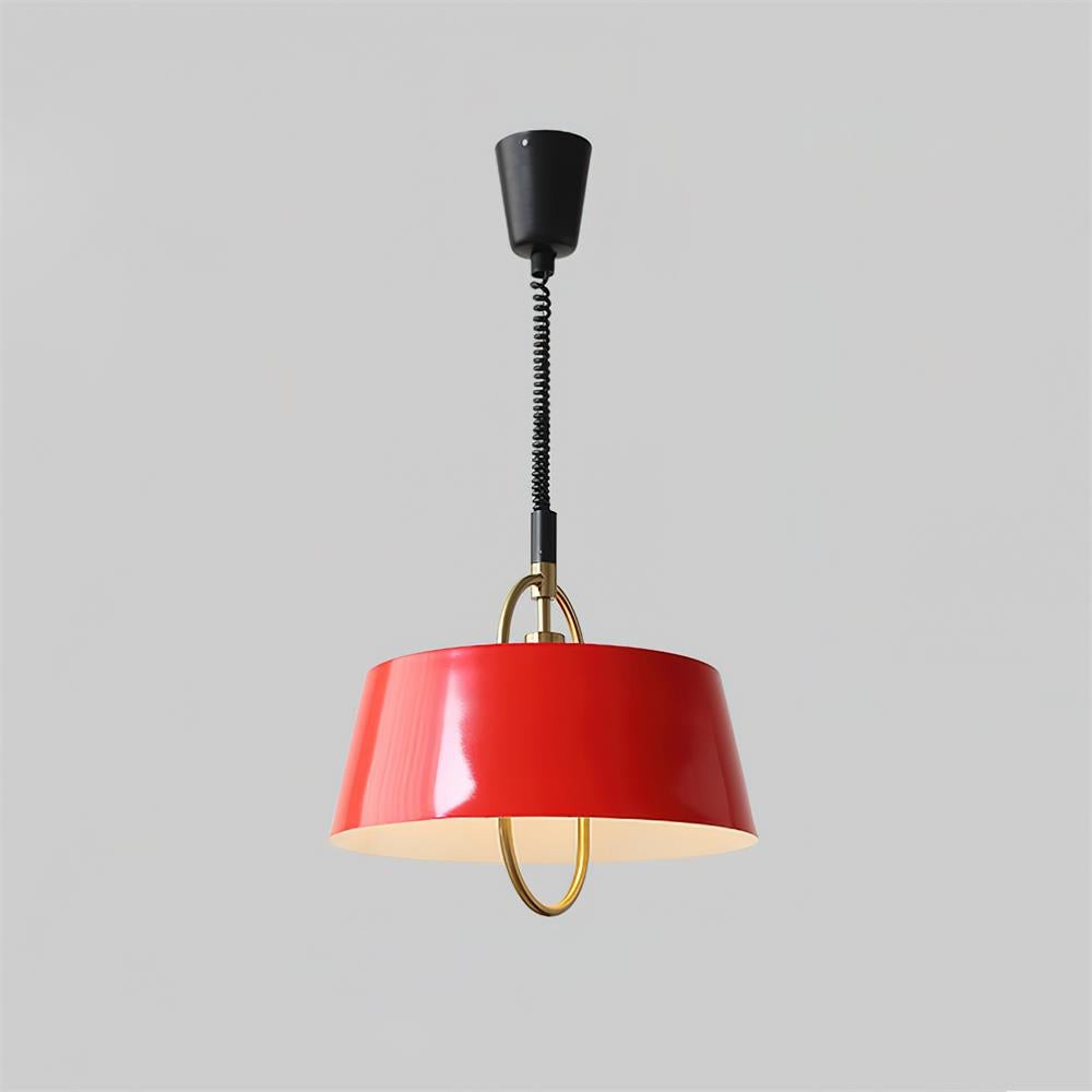 Retro Classic Drum Shaped Retractable Metal Pendant Lamp K233