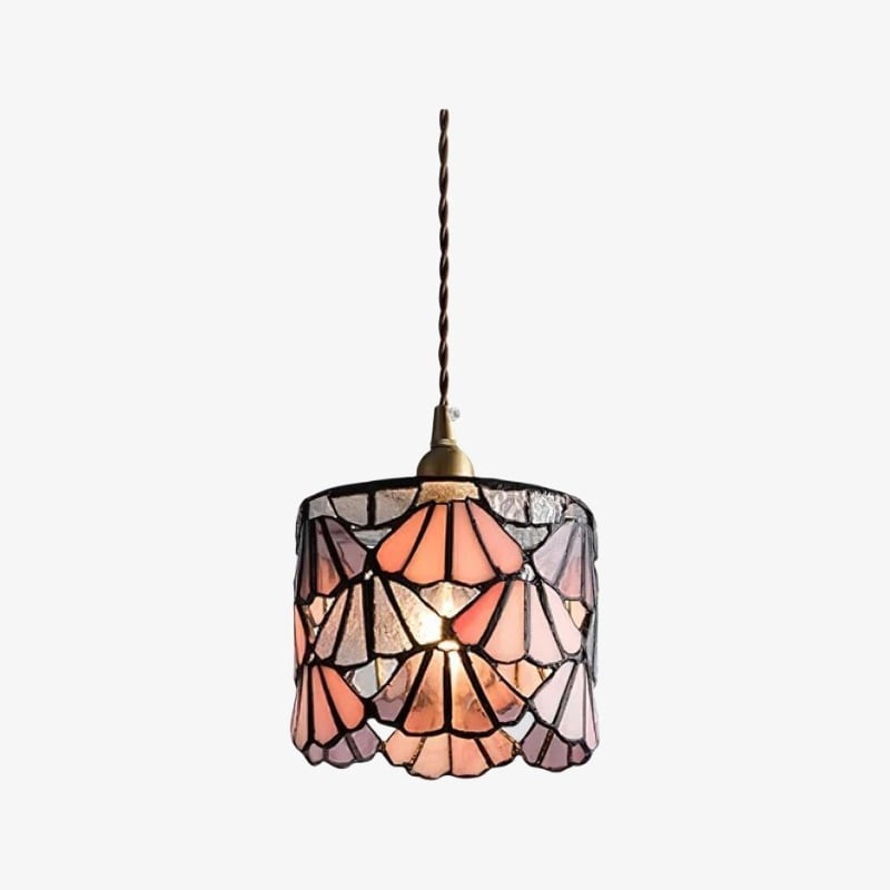 Vintagia Tiffany Pendant Light - Handcrafted Artistic Glass Shade Lamp for Dining Room K2091