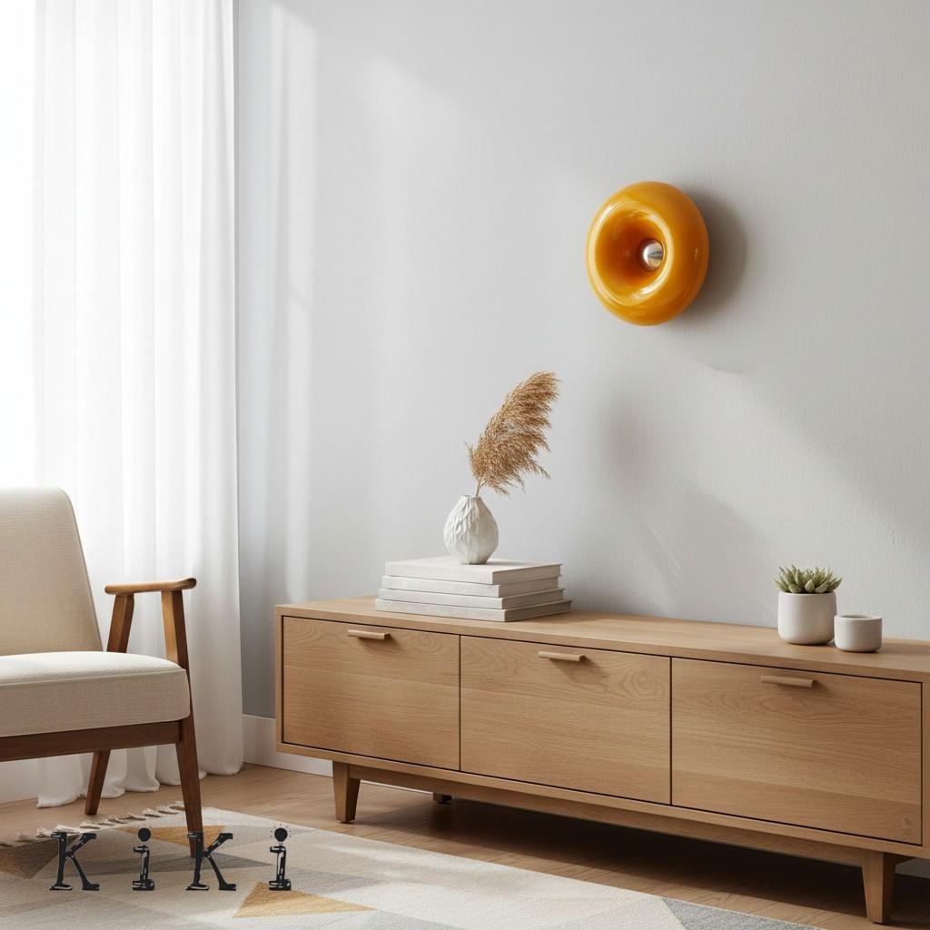 Bauhaus Round Table and Wall Lamp - Stylish Donut Led Lighting for Bedroom K46