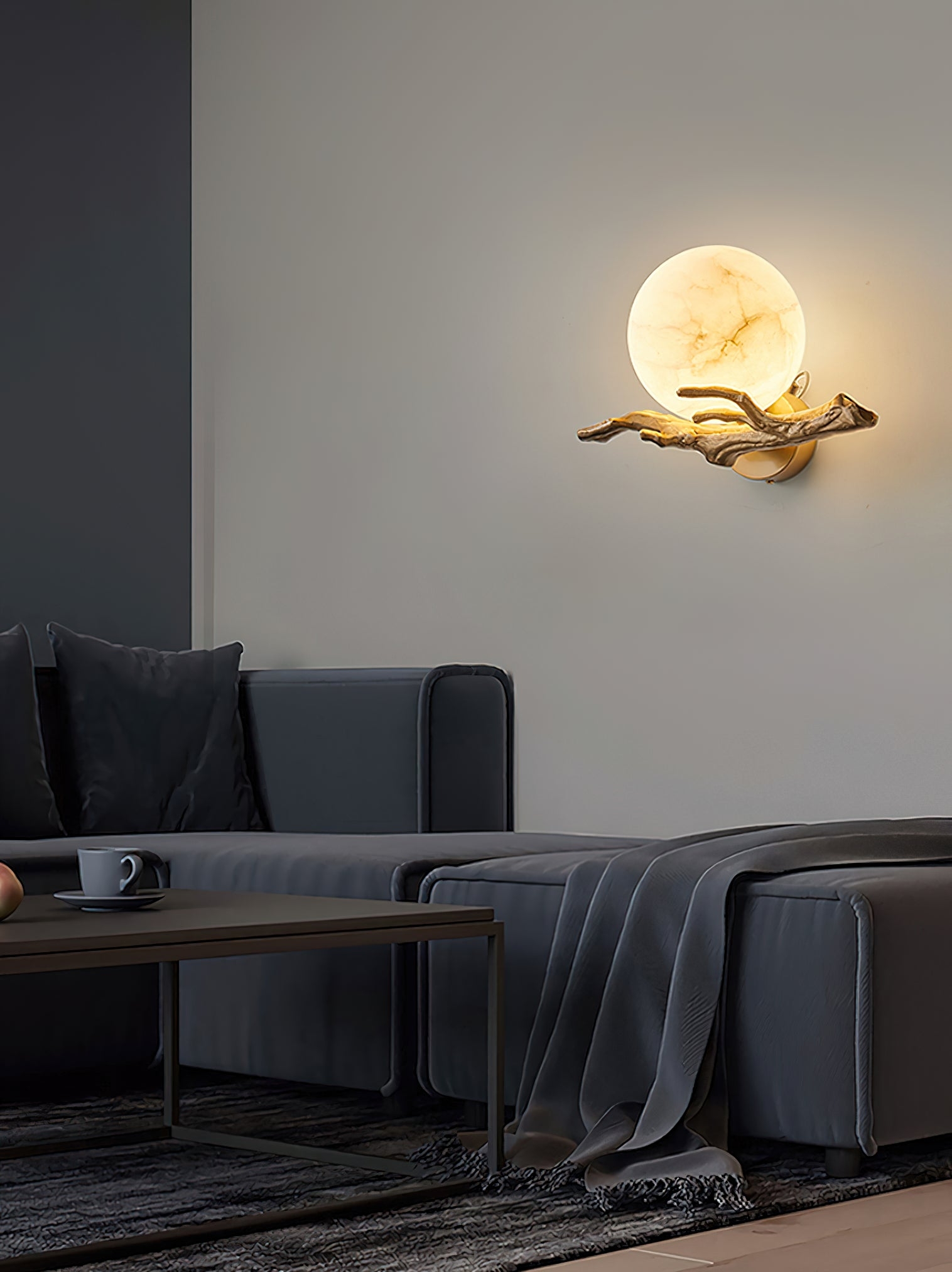 Retro Twigs Alabaster Wall Lamp D435