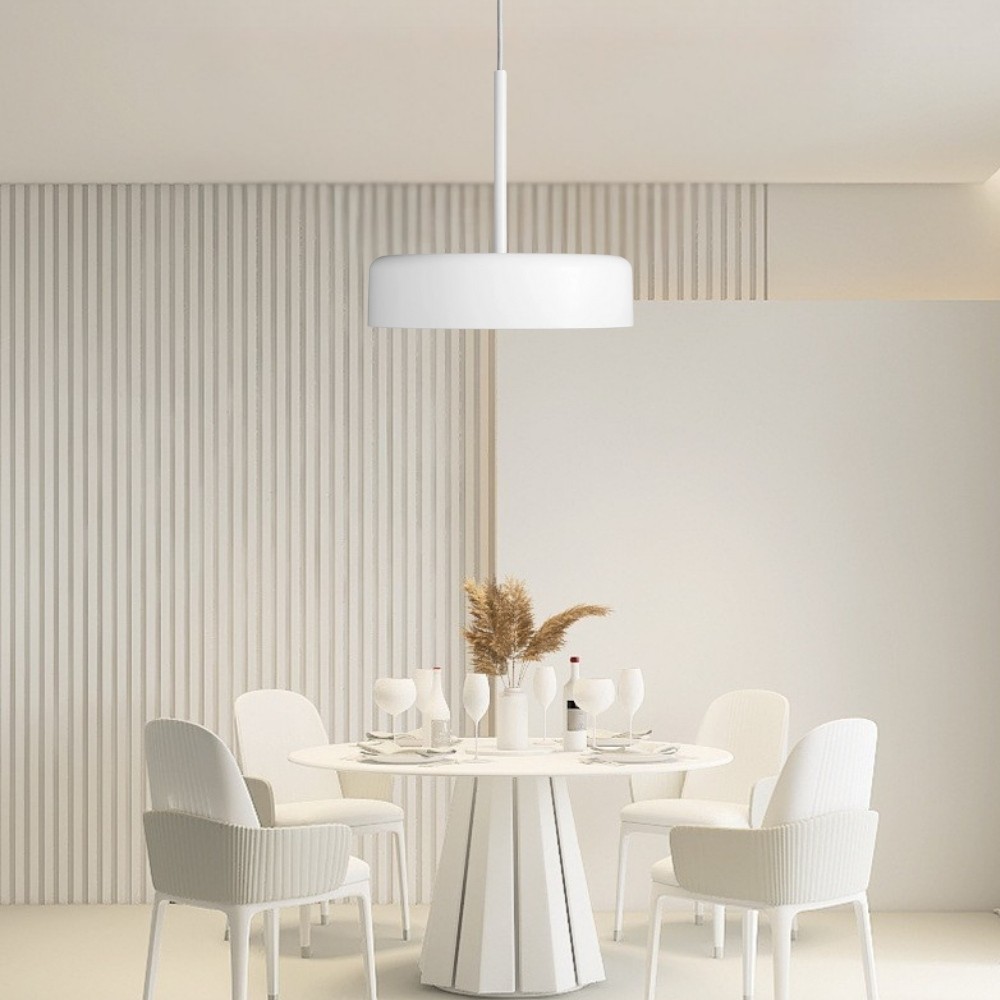 Modern Bobber Round LED Pendant Light – Adjustable Suspension for Dining Zone or Hallway K944