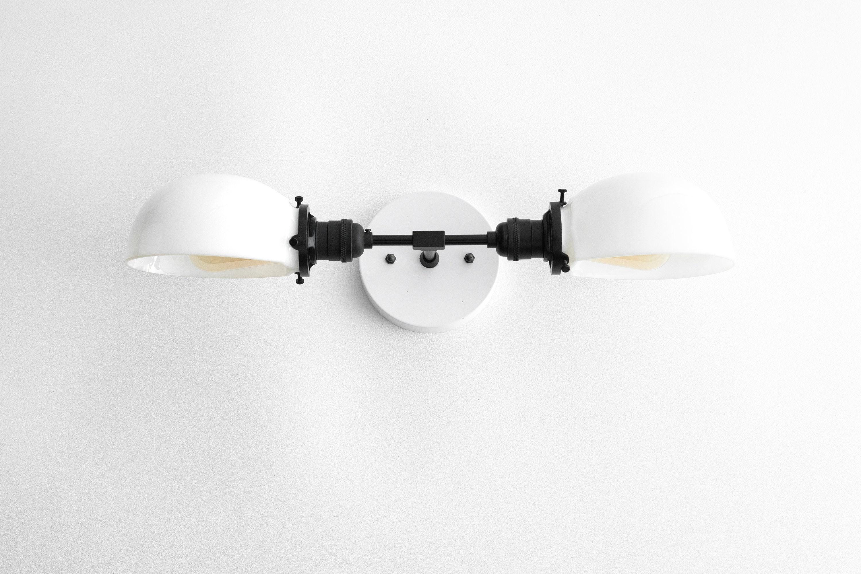 Ornato Luxe Mid-Century Vanity Light - Brass Bathroom Fixture with Opal Glass K1474