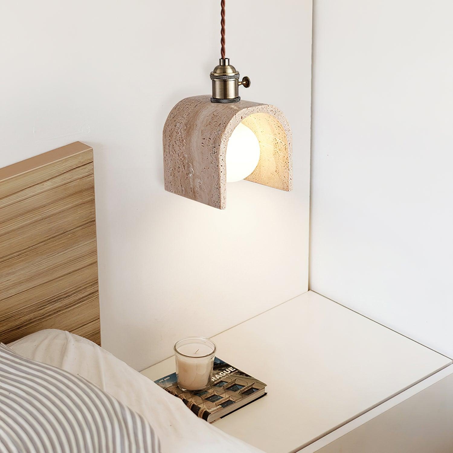 Alagusmo Minimalist Travertine Pendant Light D892
