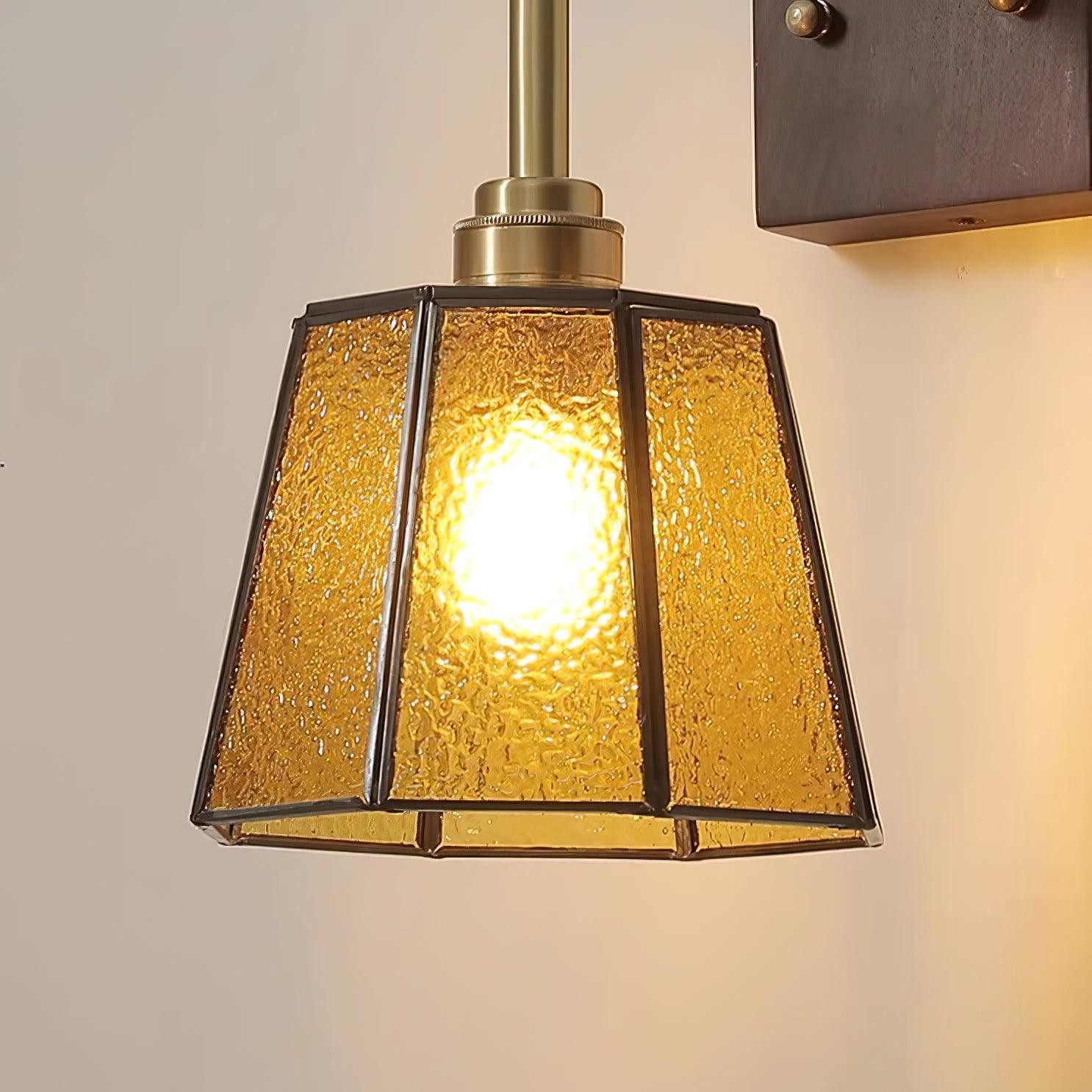 Vintage Brass Walnut Wall Lamp K754