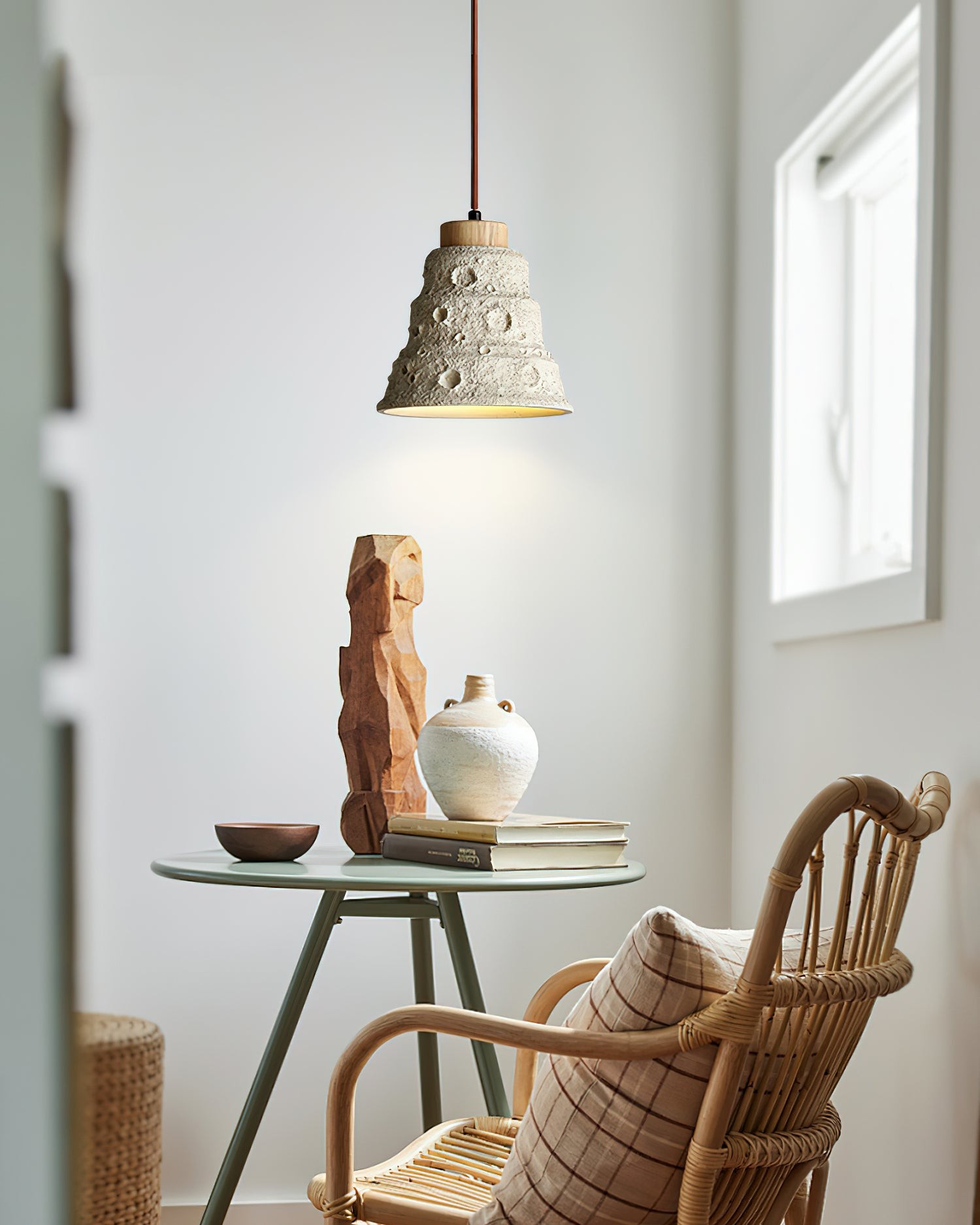 Japanese Wabi Sabi Cement Bell Shape Pendant Light K877