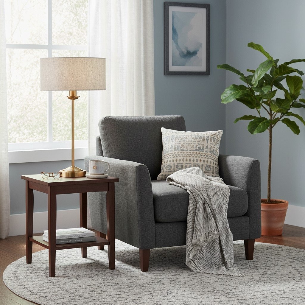Tela 1‑Light and 3‑Light Table Lamp - Modern Linen & Metal for Living Room K1814