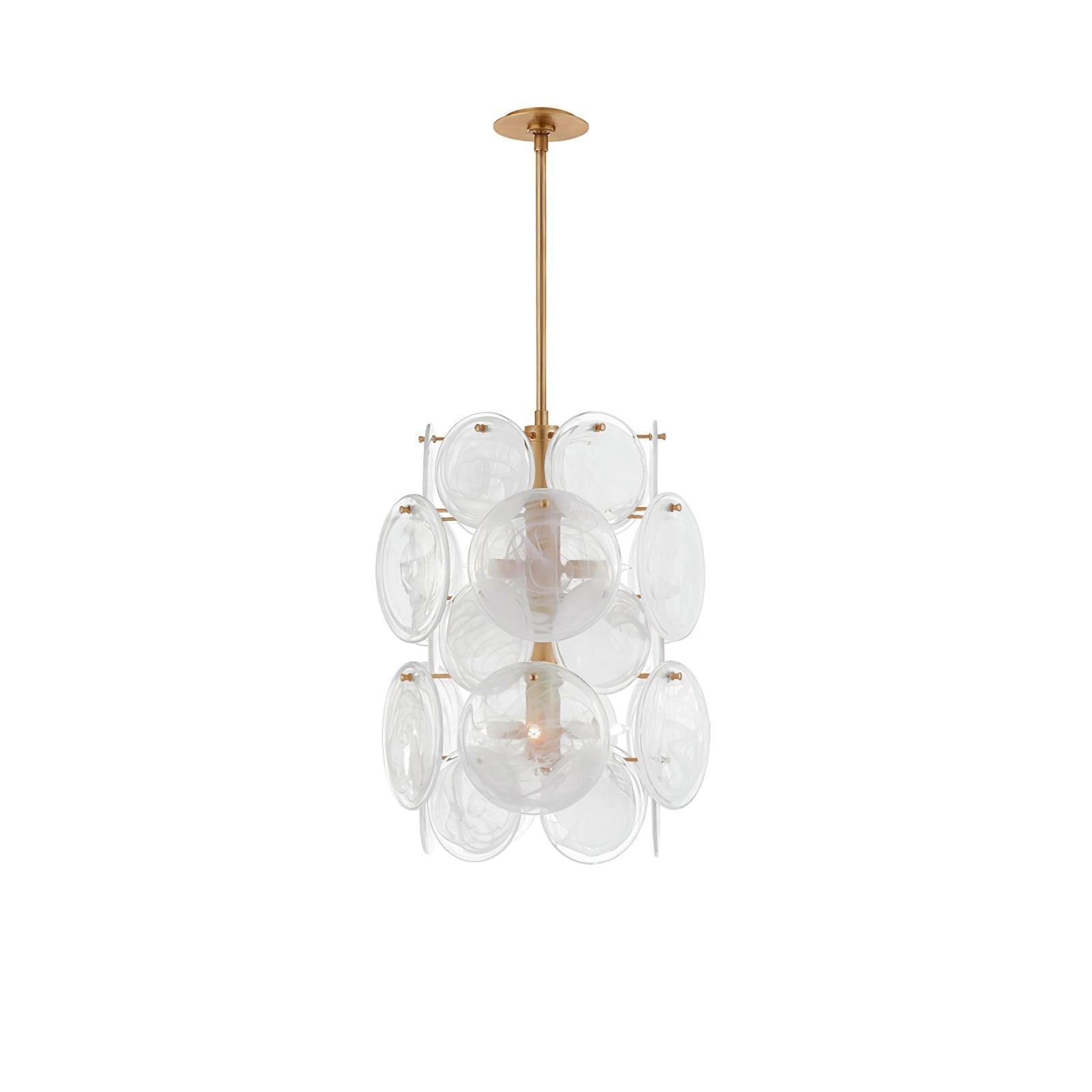 Brass Discs Cascading Chandelier K273