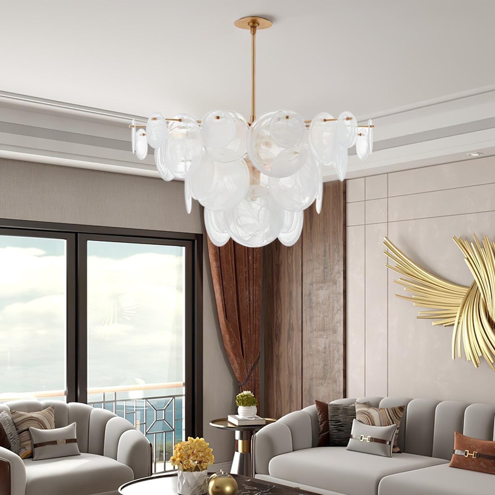 Brass Discs Cascading Chandelier K273