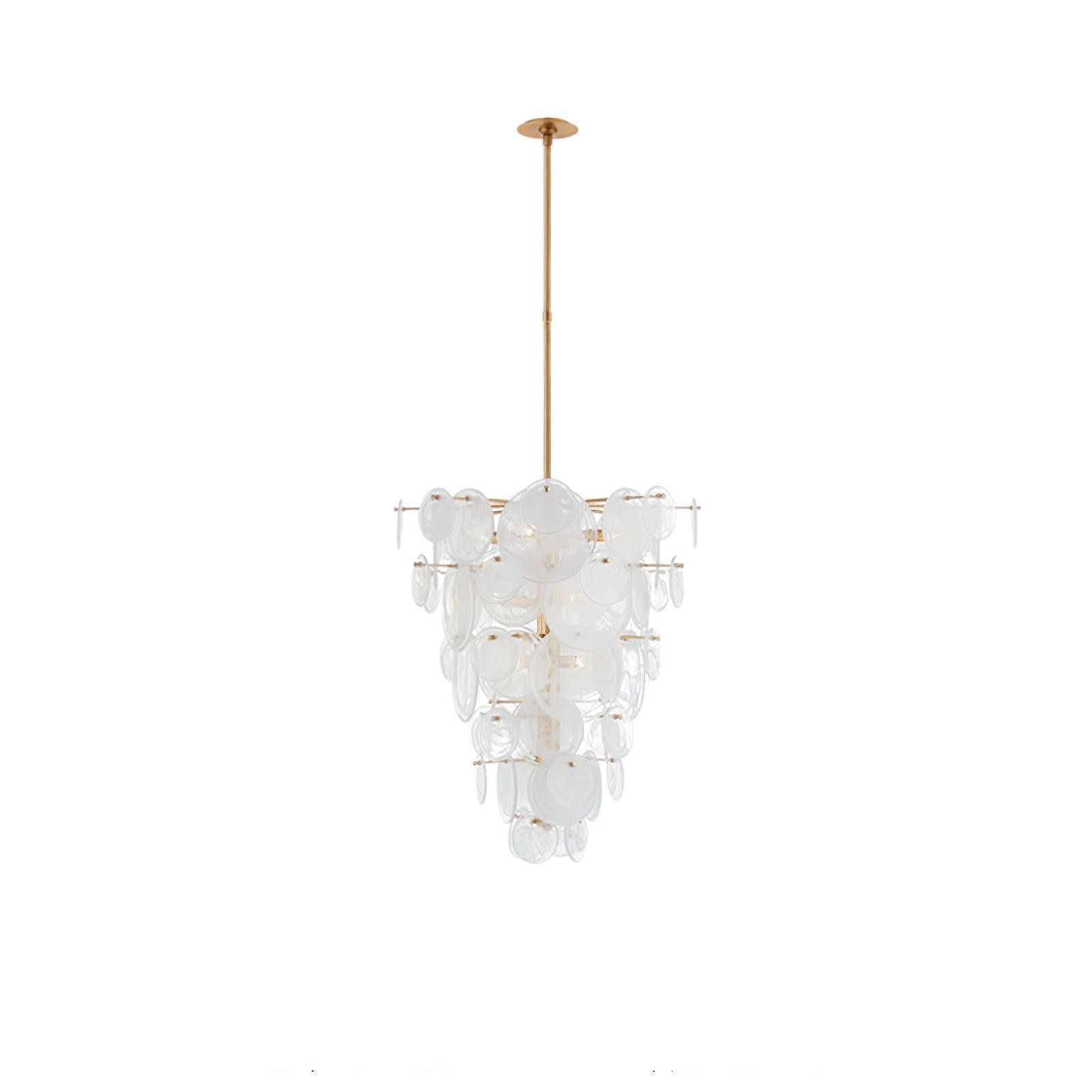 Brass Discs Cascading Chandelier K273