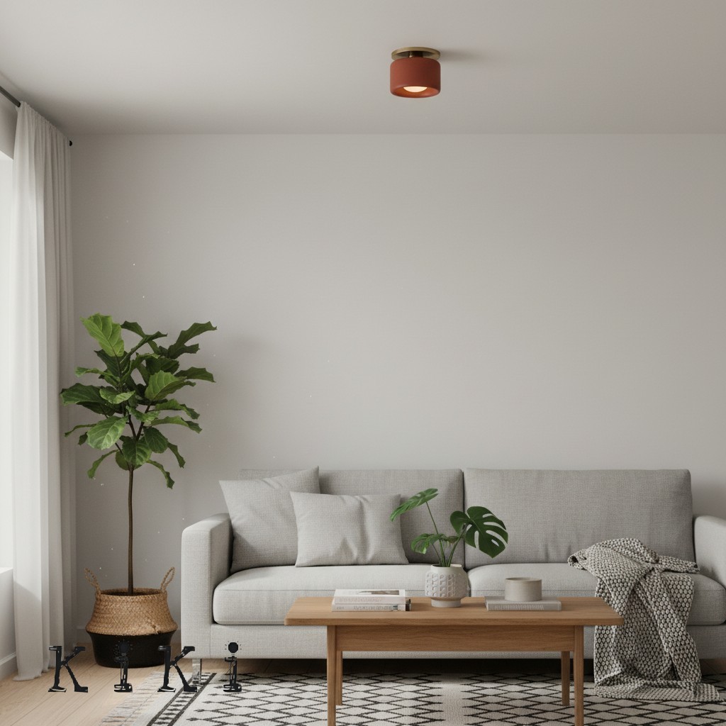 Cerova Modern Porcelain Flush Mount Ceiling Light– Elegant Ivory Shade K1373