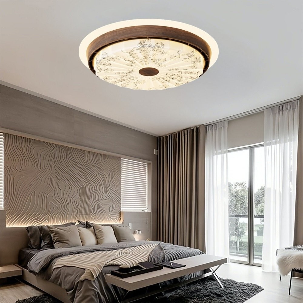 Retro Low Profile Bladeless Led Ceiling Fan Light K1101