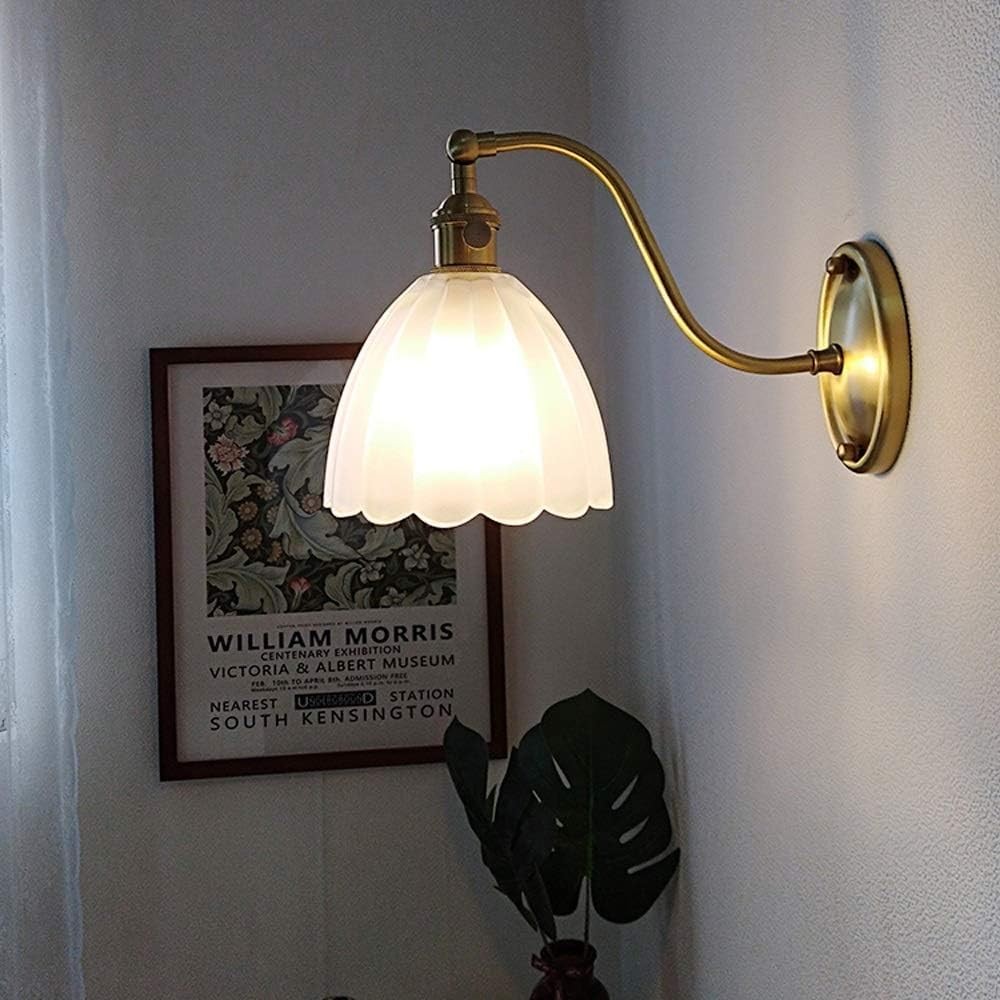 Retro Brass Glass Wall Lamp