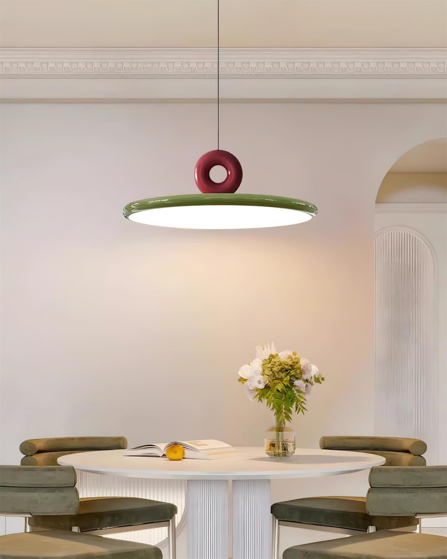 Cream Style Vertical Flying Saucer Pendant Lamp K343