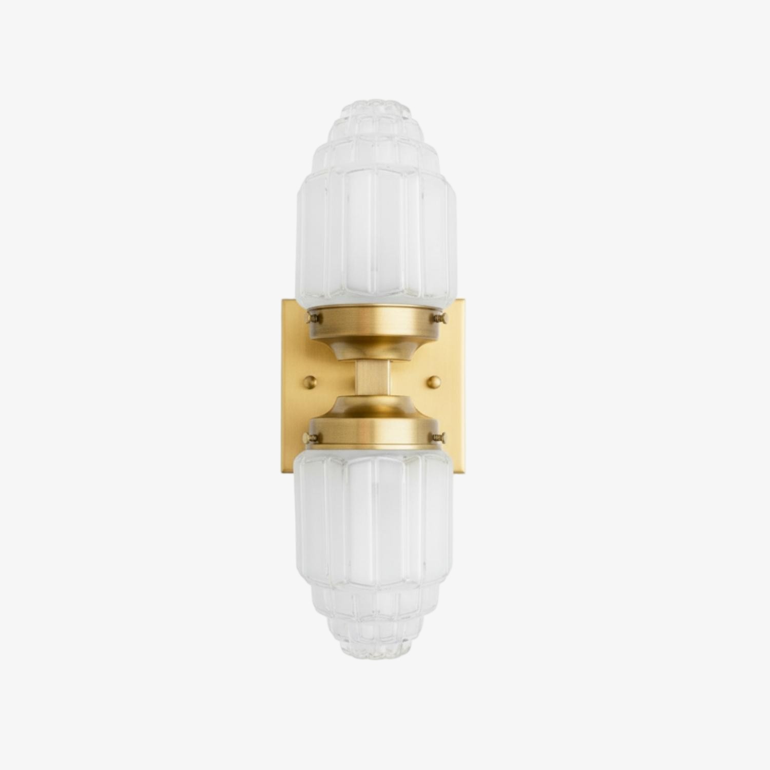 Tierlux Glass Art Deco Wall Sconce - Glass Frosted Globes with Skyscraper Globe K1471