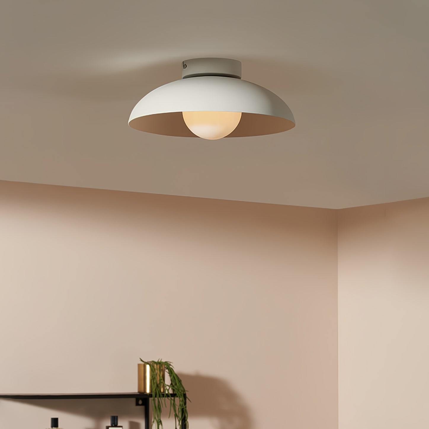 Matte Black Glass Dome Ceiling Lamp K419