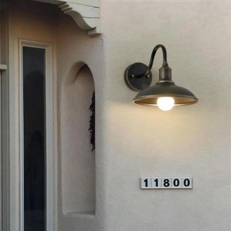 Retro Industrial Bowl Shaped Outdoor Waterproof Wall Light K817