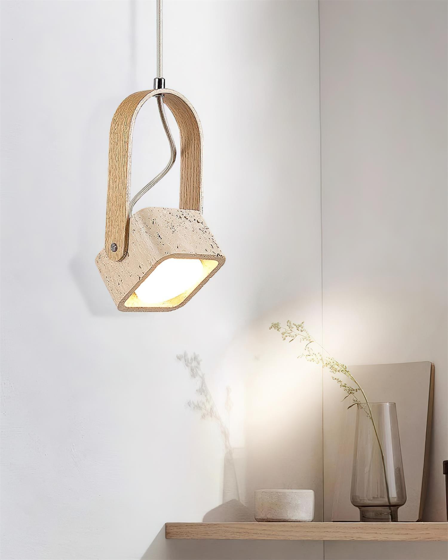 Geometric Yellow Travertine Pendant Lamp K449