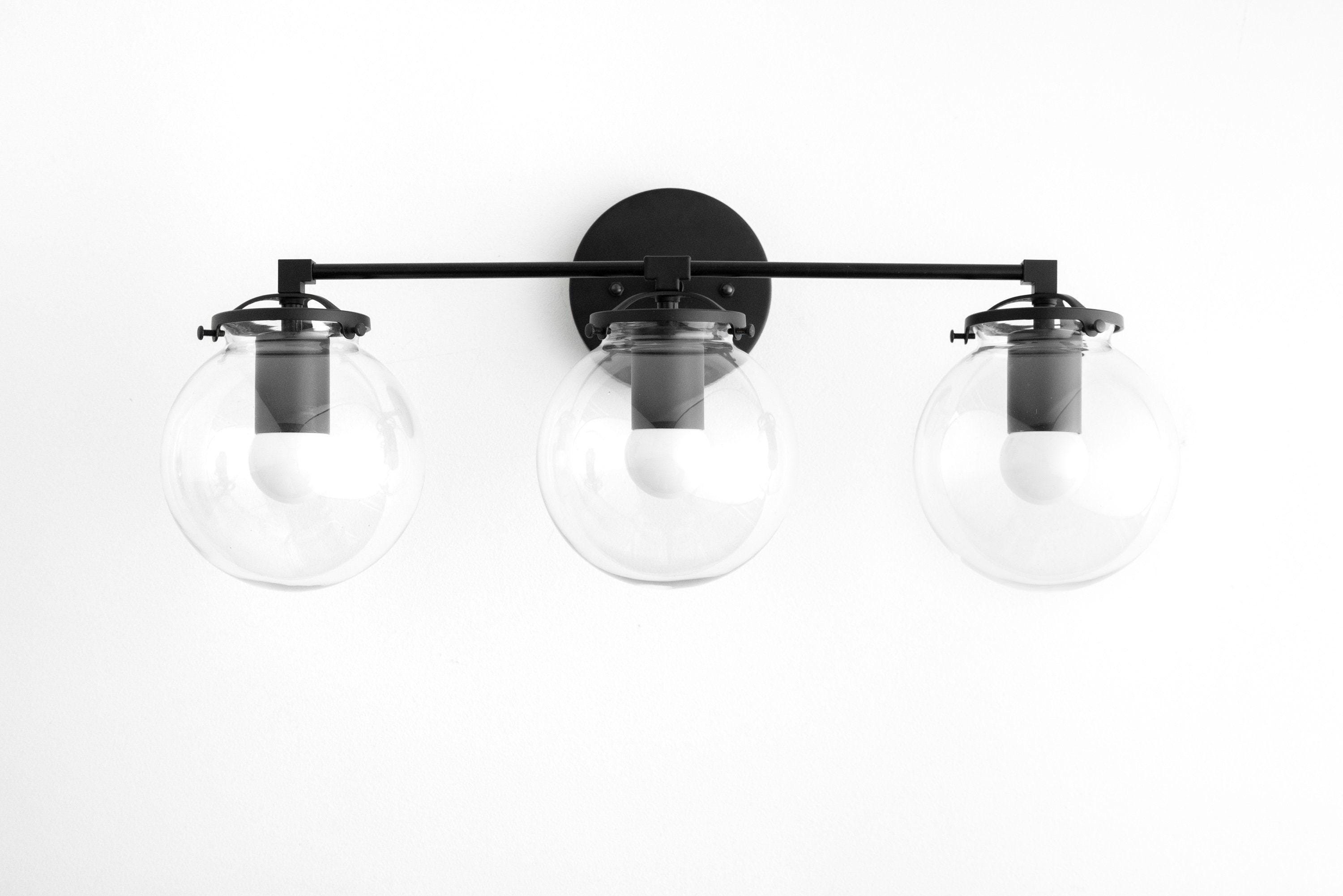 Glorica Glass 3 Shade Globe Vanity Light - Soft Bathroom Light Fixture K1453