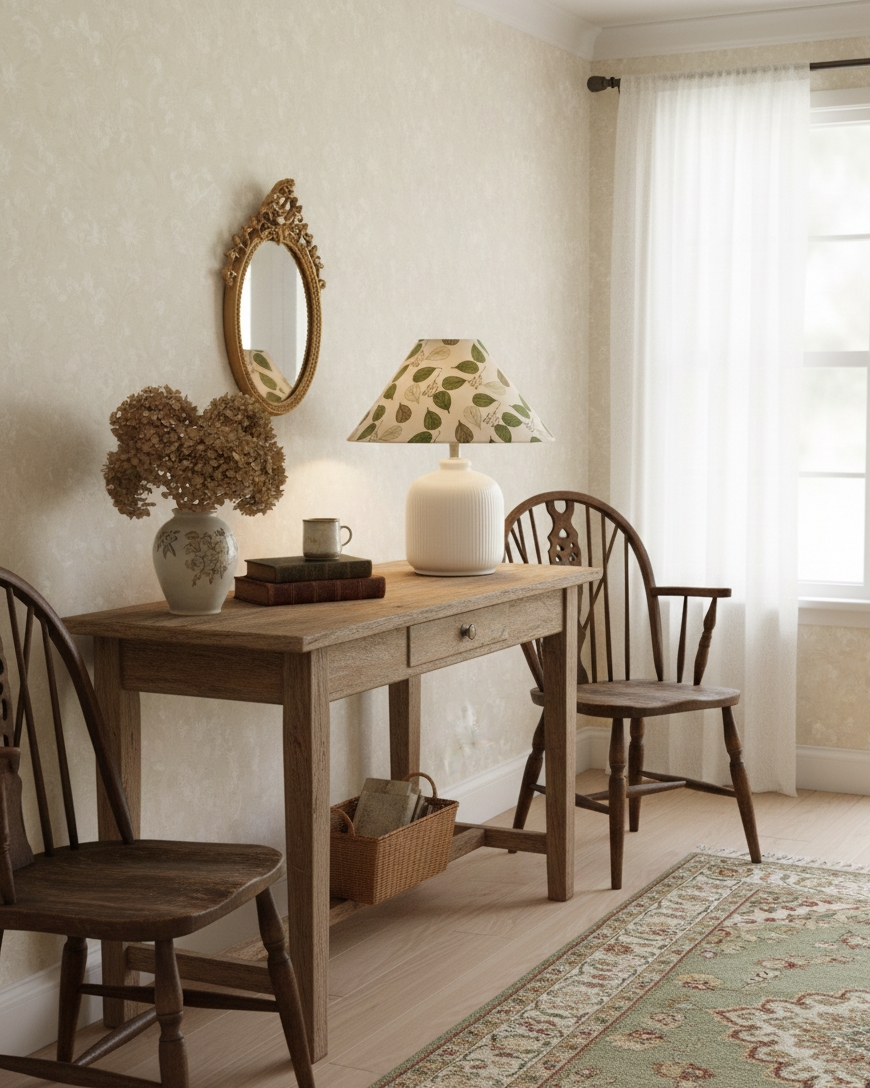 Evergreen Floral Table Lamp D327