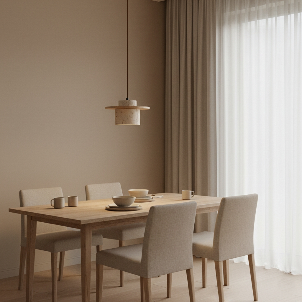 Japanese Style Vintage Travertine Pendant Light D915