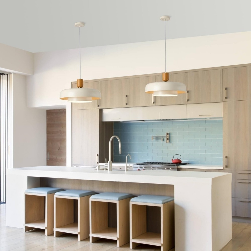 Nordic Double Layers Pendant Light - Minimalist Wood Metal Pendant For Kitchen K1123