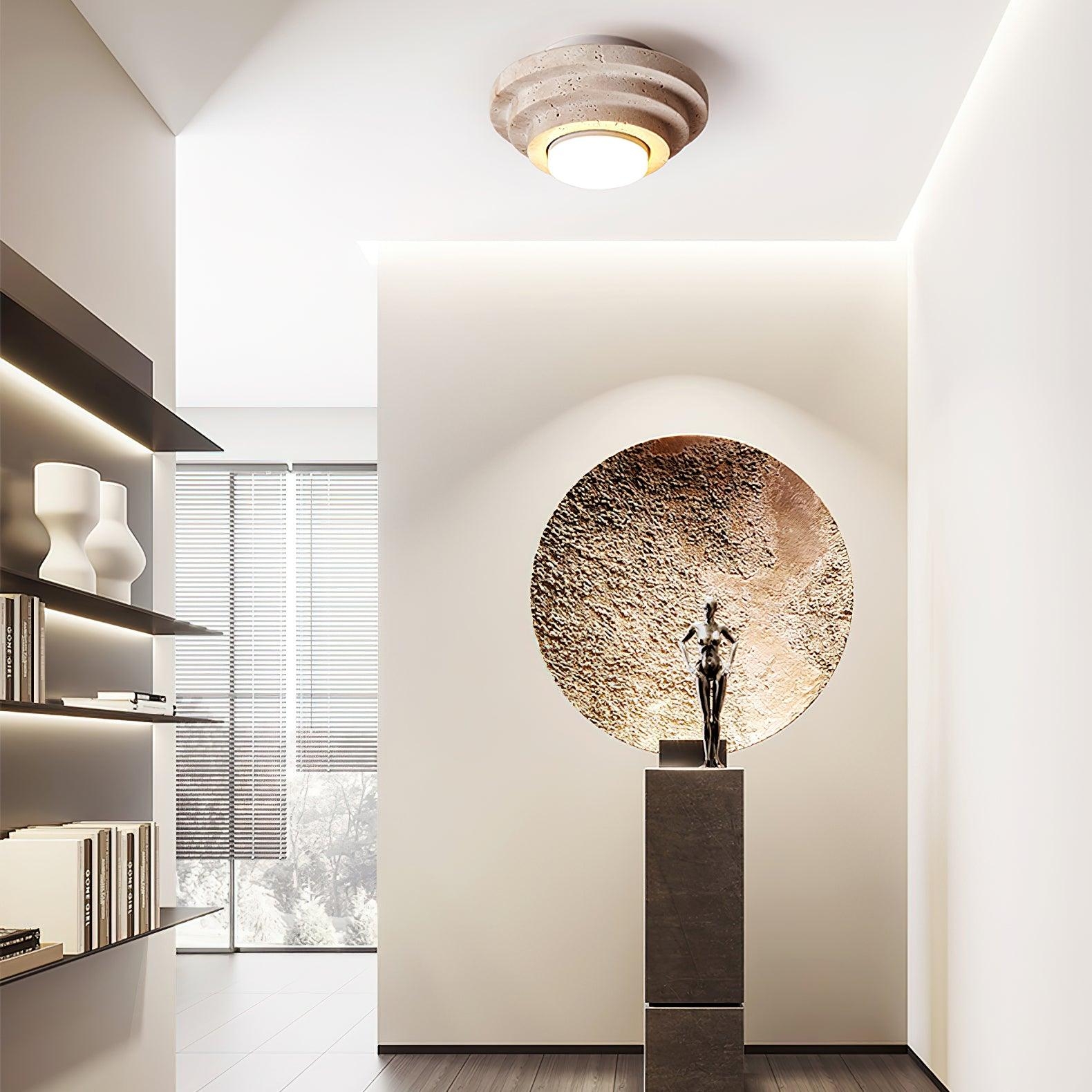 Aperture Travertine Ceiling Light D895