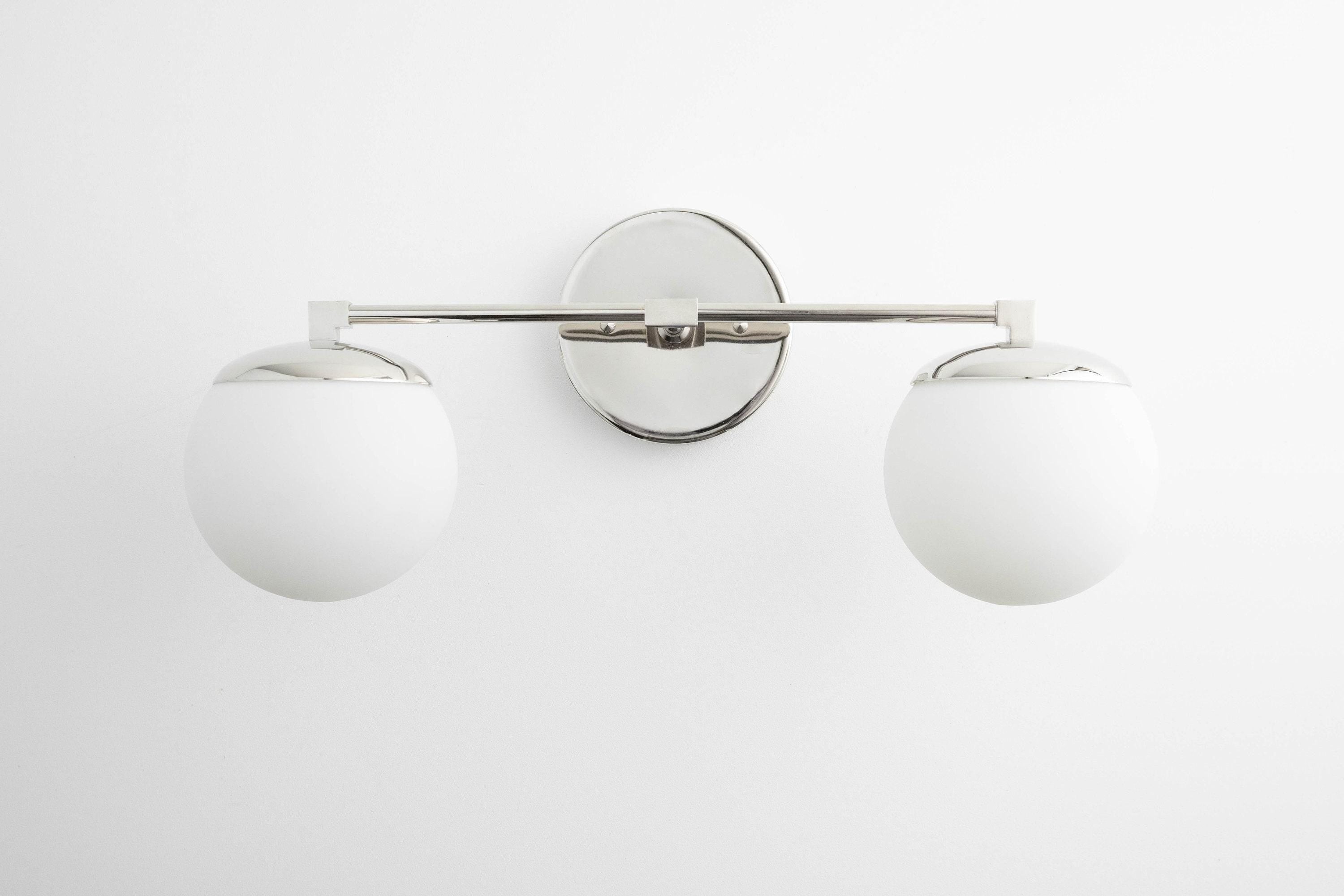 Glorica Glass Vanity Light - Art Deco Brass Wall Globe Fixture Modern K1521