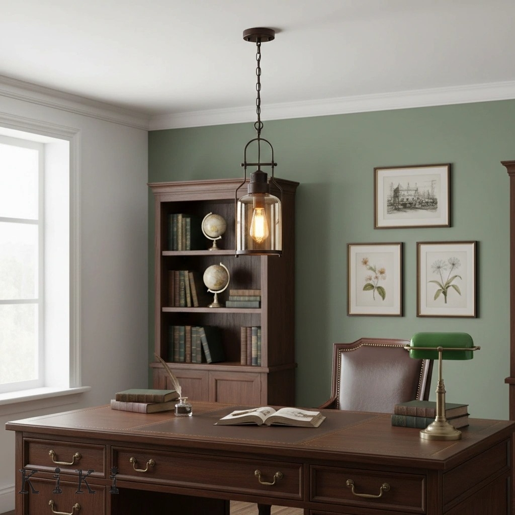 Lirra Retro Glass and Metal Hanging Lamp - Industrial Design for Dining K2234