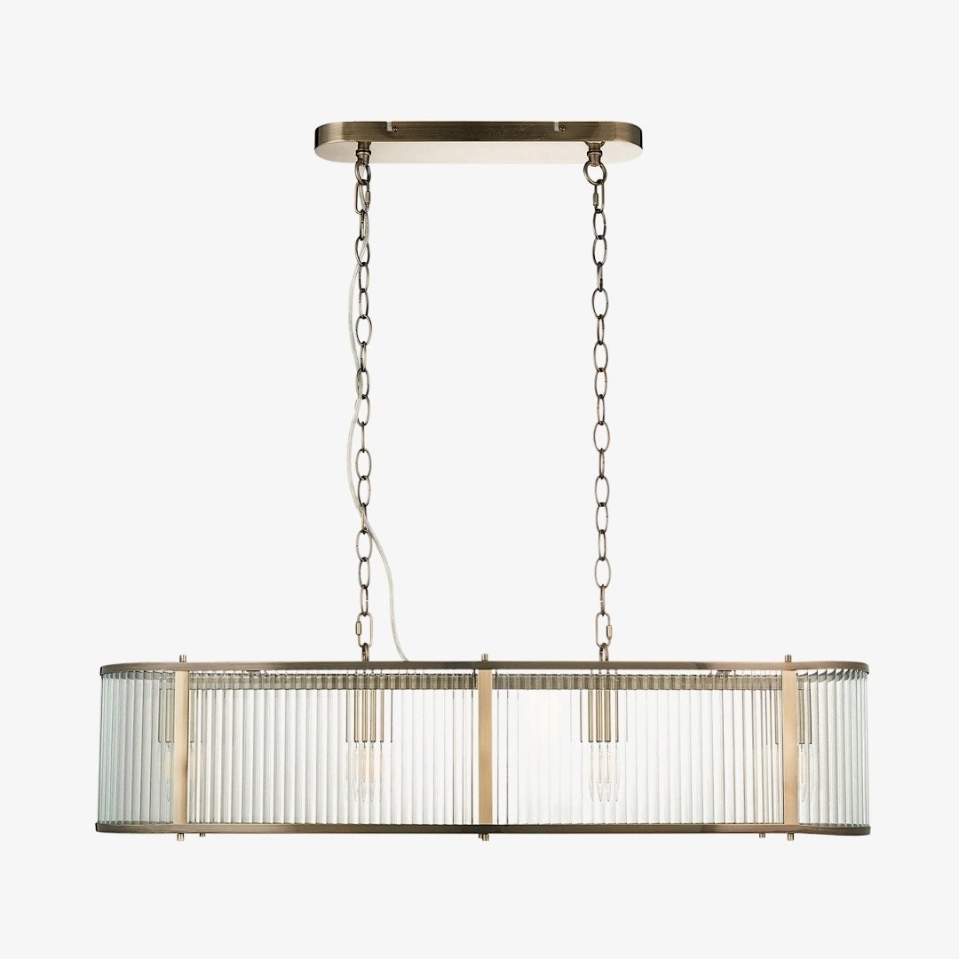 RibGlow Ribbed Glass Pendant Light - Antique Style Pendant Light K1815