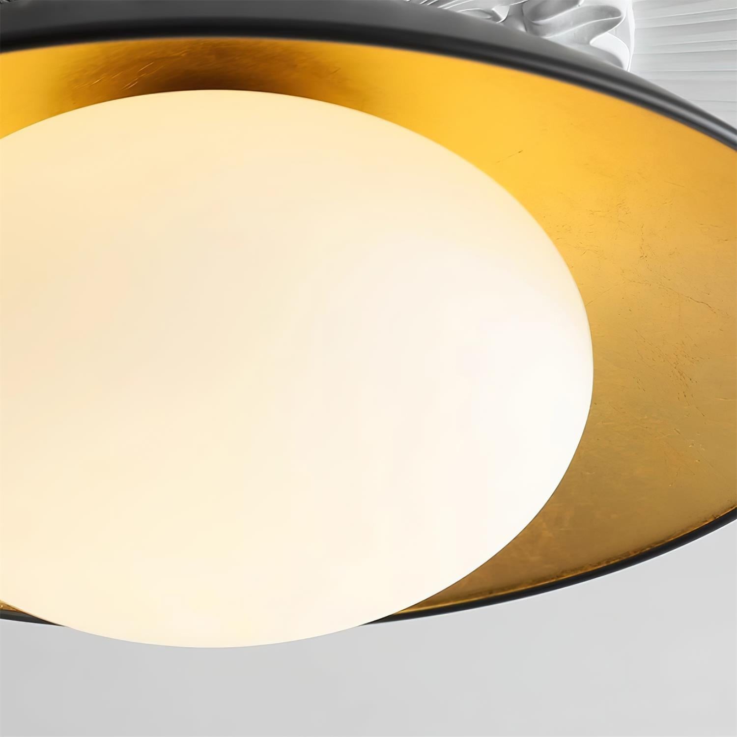 French Retro Flying Saucer Bowl Ceiling Light K502