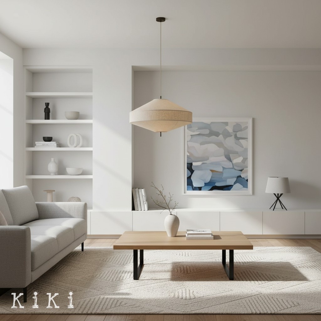 Zalen Decorative Fabric Pendant Light For Bedroom And Dining Room K1684