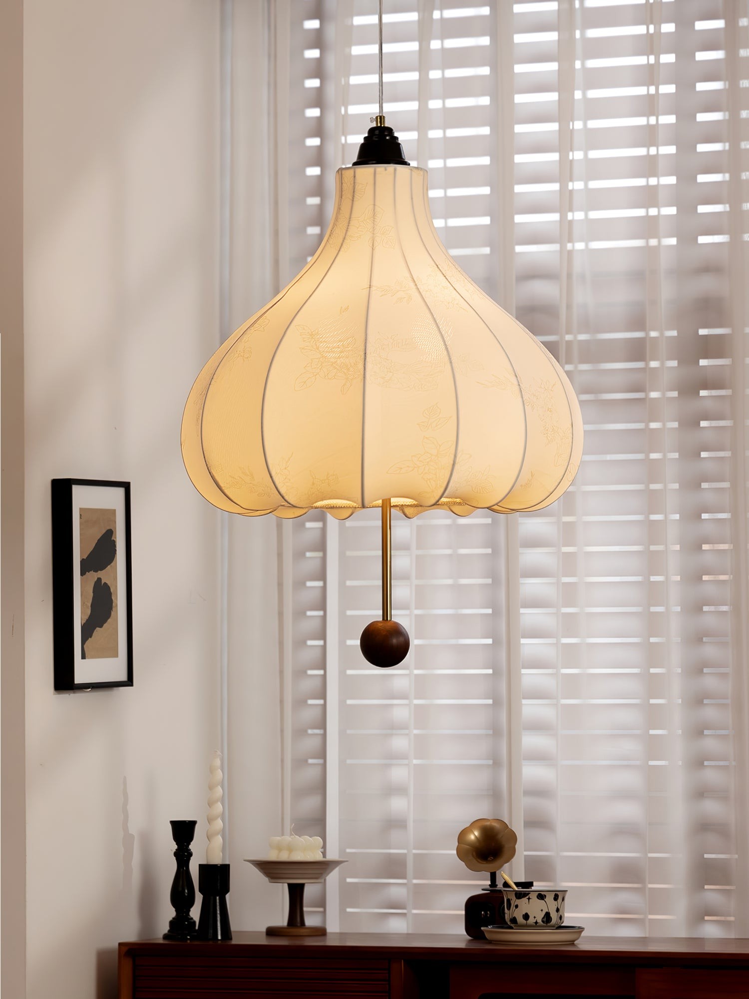 Retro Chestnut Fabric Pendant Light K318
