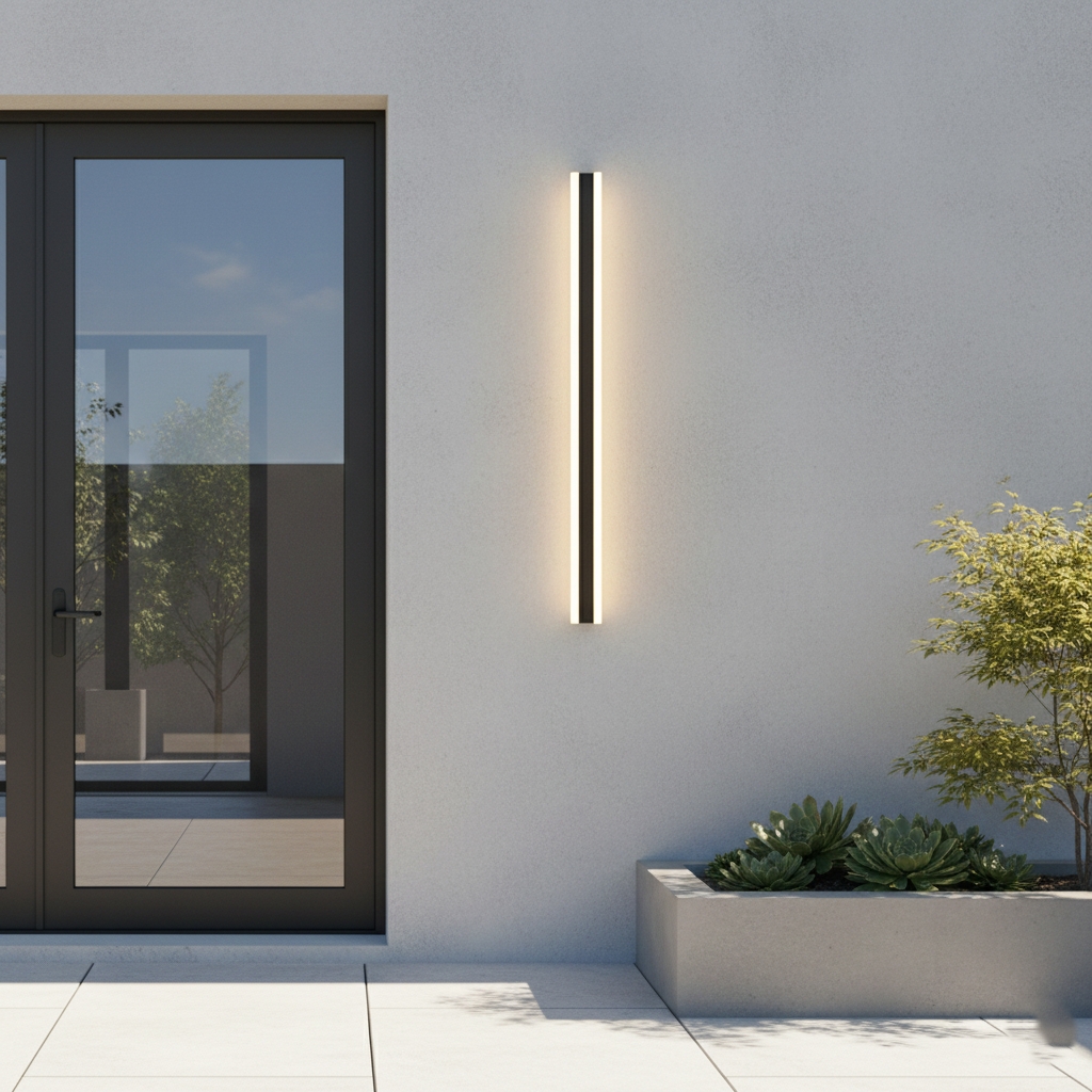 Edge Smooth Minimalist Linear Metal Outdoor Wall Lamp D965