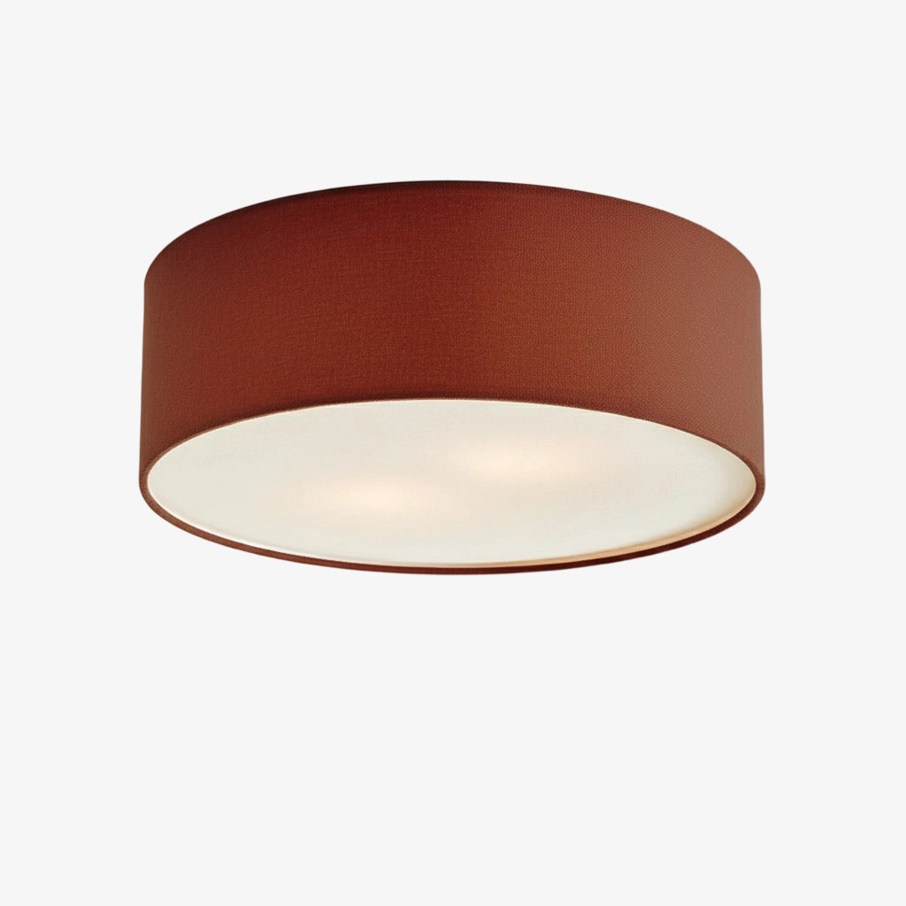Dumora Elegant Linen Drum Flushmount – Modern Ceiling Light for Every Room K1289