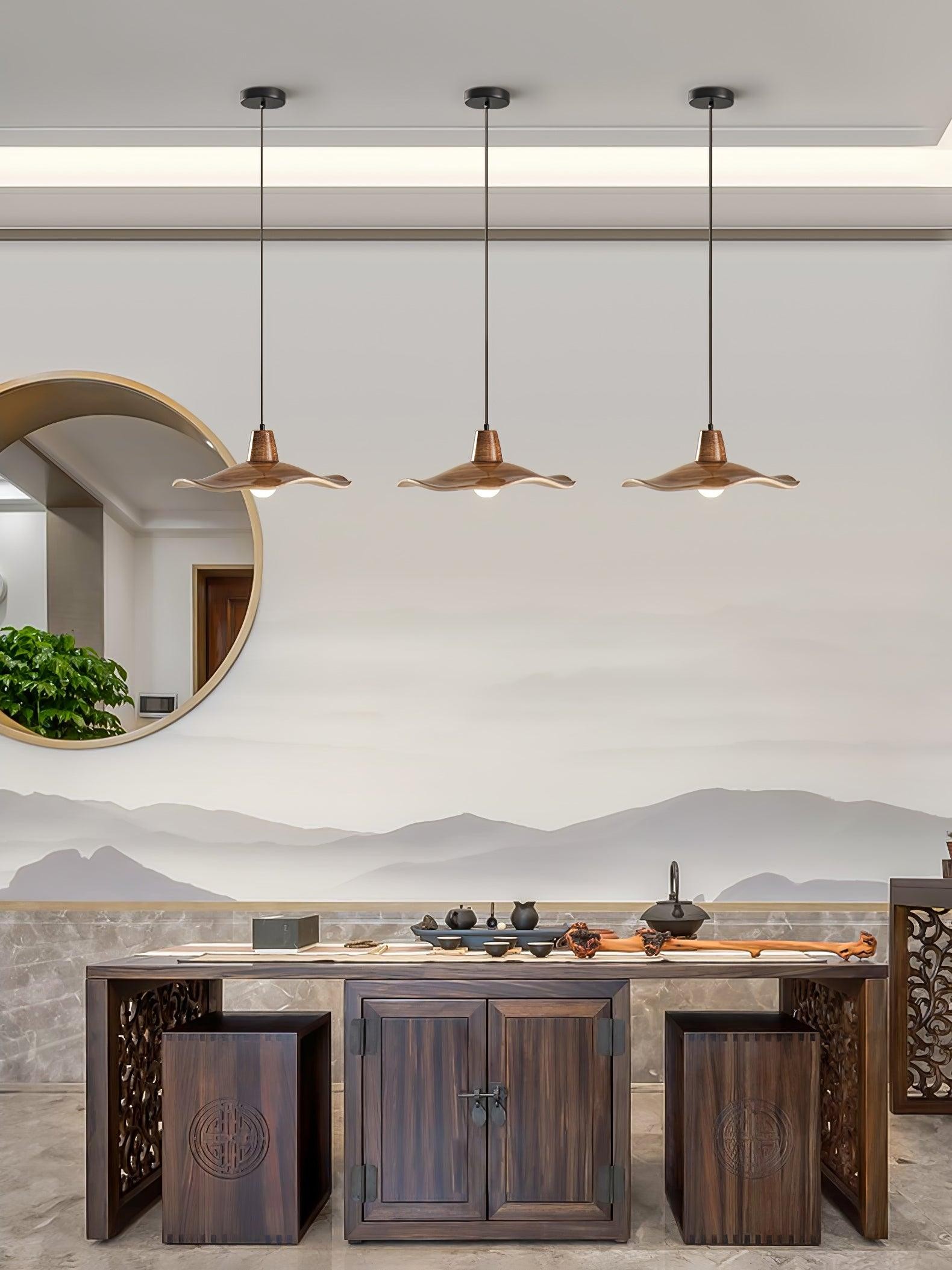 Black Imitation Walnut Wood Grain Kitchen Pendant Lamp K729