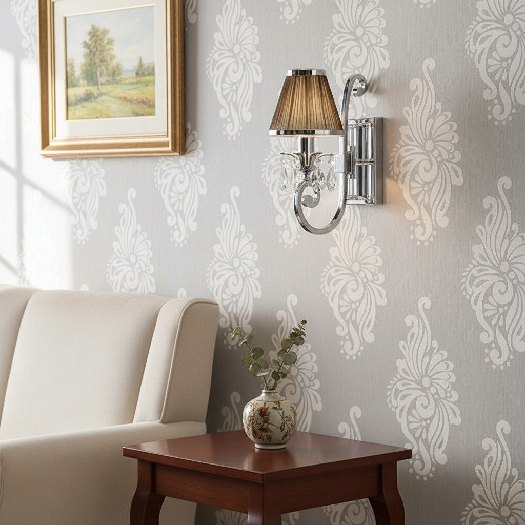 Talonis Luxury Crystal Wall Sconce - Chrome Finish Frame for Bedrooms and Home Décor K1933
