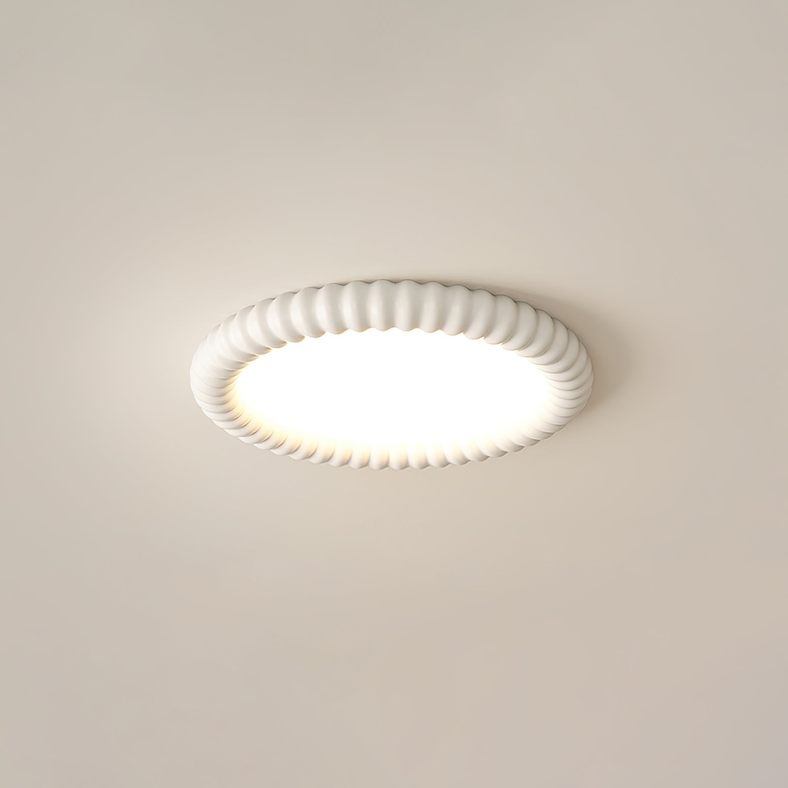 Cream Style Ripple Ring Ceiling Lamp K633