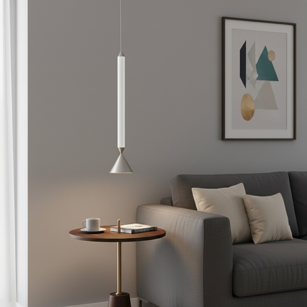 Vertara Minimal Cone Pendant Light - Sleek Architectural Hanging Lamp for Dining and Kitchen K2379