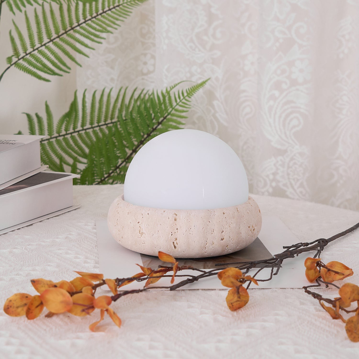 Modern Travertine Cute Mini Orb Table Lamp K853