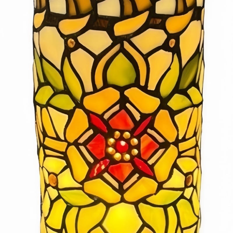 TF Angelique Art Nouveau Stained Glass Table Lamp - Handcrafted Floral Design for Living Room K1872